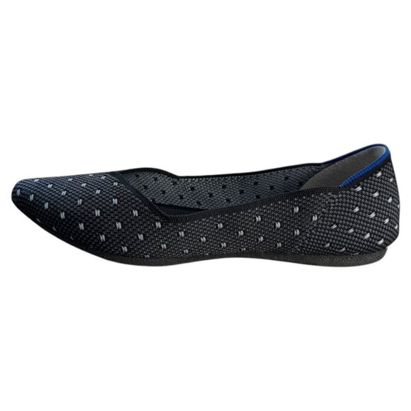 EVGLOW Knit Dark Blue Ballet Flat Slip On Polka Dot Comfort Shoes Women's Size 8 - Picture 5 of 9